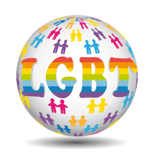 This is an image of a globe with stick figures representing LGBT people and families for a Meridian LGBT family law attorney